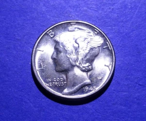 1945 Mercury Dime Ch. BU - Picture 1 of 2