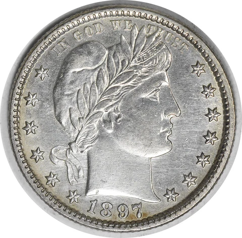 1897 Barber Silver Quarter BU Uncertified #959 Cover