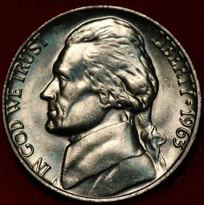 Uncirculated 1963 Philadelphia Mint Jefferson Nickel Not Silver - Image 1 of 2