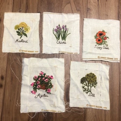 Cebollino de eneldo de azalea punta de aguja vintage TERMINADO Sunset Designs Jiffy Stitchery Foto 1 de 4