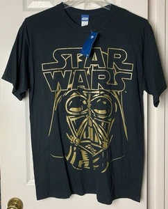 CAMISETA Star Wars Gold Darth Vader Art Negra Grande L Nueva Con Etiquetas - Imagen 1 de 9