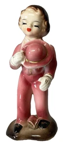 VTG Arnart Ceramic Boy In Pink Tailcoat Tuxedo W/Hat Figurine Japan Granny - Picture 1 of 13