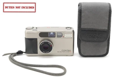 [MINT w/ Case] Contax T2 Titan Silver 35mm Point & Shoot Film Camera From JAPAN - Image 1 of 4