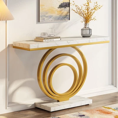 41-Inch Gold Entryway Table,Modern Console Table Accent Table for Living Room - Image 1 of 4