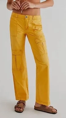 Free People The Thing Is Utility Cargo Trousers Size 10 Canyon Moon Gold 34x31 - Image 1 of 4