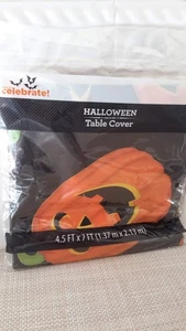 Way to Celebrate Halloween Table Cover Jack-o'-lantern Rectangle 4.5x7 ft New - Picture 1 of 4