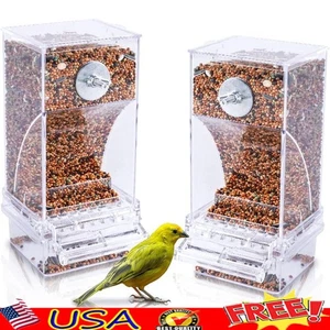 Paquete de 2 comederos automáticos para aves No Mess dispensadores de semillas acrílicas periquitos tortolitos - Imagen 1 de 7