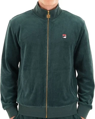 Fila Vintage Nero Velour Track Top Green - Image 1 of 4