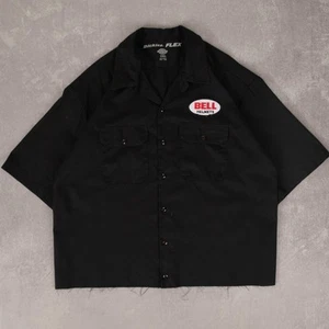 Dickies Vintage Bell Helmets Cropped Workwear Shirt XL Men's Black Patch - Picture 1 of 6