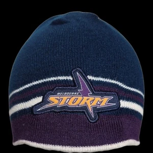Official NRL Melbourne Storm Reversible Embroidered Beanie Vintage - Bild 1 von 7