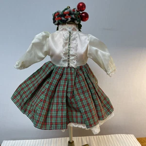 Vintage Holiday Plaid Doll Dress Clothes Dolls - Picture 1 of 8