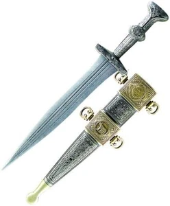 RÖMISCHES REICH SPQR römischer Kaiser Soldat PUGIO MESSER DOLCH mit SCHÜLLE 15" L Neu - Bild 1 von 1