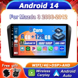 Car Stereo For Mazda 3 2006-2012 CarPlay Android14 GPS Sat Nav AHD 💥6GB+128GB💥 - Imagen 1 de 18