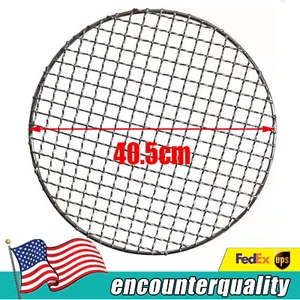 16 Inch Round Barbecue Grill Net Stainless Steel Mesh Rack Grid Grate Steam Net - Picture 1 of 8