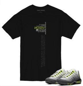 Tee shirt For Nike Air Max 95 Cool Grey Neon Green Black Sneakers - Picture 1 of 1