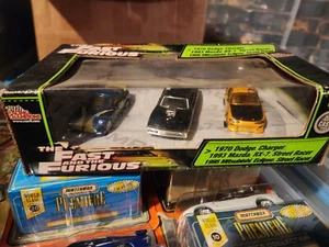THE FAST AND FURIOUS 1970 DODGE CHARGER 1994 ACURA 1995 TOYOTA RACING CHAMPIONS - Picture 1 of 1