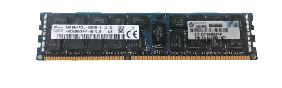 MEMORIA RAM SERVIDOR SK HYNIX 8 GB 2RX4 PC3L-12800R HMT31GR7EFR4A-PB Foto 1 de 1