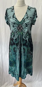 Women's Turquoise Unity Dress Size L Knee Length Polyester - Picture 1 of 12