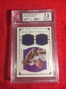 KARL MALONE 💎 2015-16 National Treasures NBA Game Gear Jerseys BGS 7.5 41/75 - Picture 1 of 6