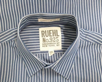 Camisa Ruehl No.925 Azul Blanco Rayas Abotonada Manga Larga Para Hombre Talla XXL 2XL Foto 1 de 3