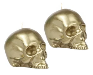 Große Kerzen x 2. Langsam brennende Schädel von Paperchase 124 mm x170 mm - Bild 1 von 2