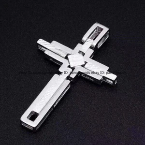 Real PT950 Platinum 950 Carved Men Spin Cross Pendant 10.5-10.8g 1.8inch H - Picture 1 of 7