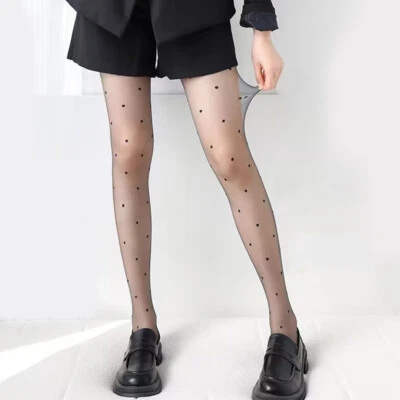 Durchsichtige Ultradünne Lange Socken Strümpfe Mit Herz-Punkt-Aufdruc *? - Bild 1 von 4