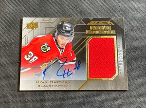 2015-16 UD BLACK RYAN HARTMAN ROOKIE COVERAGE JERSEY AUTO RCOV-RH #ed 36/60