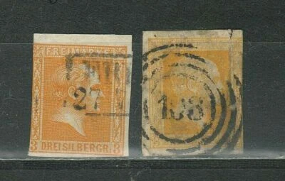 Preussen - 1857/59 ☀ Michel Nr. 8 & 12 a - 80 Eur ☀ Used - Image 1 of 2