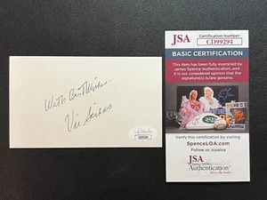 Vic Seixas Signed 3x5 Index Card JSA Cert w/COA Iconic Tennis Player HOF 1971! - Picture 1 of 4