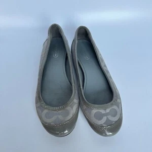Logo Coach Ballet Plano Talla 6 Gris Plateado Vintage Y2K Años 2000 Charol - Imagen 1 de 9