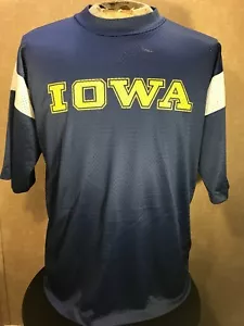 Camiseta deportiva vintage de los años 70 de la Universidad de Iowa de malla azul para hombre Artex grande nailon - Imagen 1 de 9