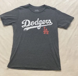 Los Angeles Dodgers Shirt Mens Small Gray MLB Majestic - Picture 1 of 7