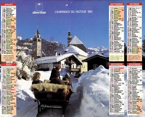CALENDRIER DES POSTES. ALMANACH DU FACTEUR. ORIGINAL DE 1991 . ALMANACH  PTT - Picture 1 of 1