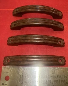4 Art Deco Corrugated 3.7” Cabinet Handles Possibly Bakelite - Picture 1 of 7