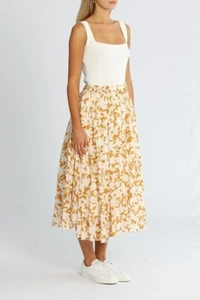 Falda midi plisada ACLER Landon con bolsillos talla 8 AU informal de lujo - Imagen 1 de 8