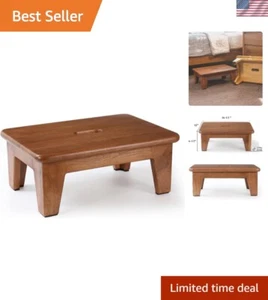 Step Stool for Bed, Grown Oak,Wooden Step Stool for Adults, Wood Step Stool ... - Picture 1 of 9
