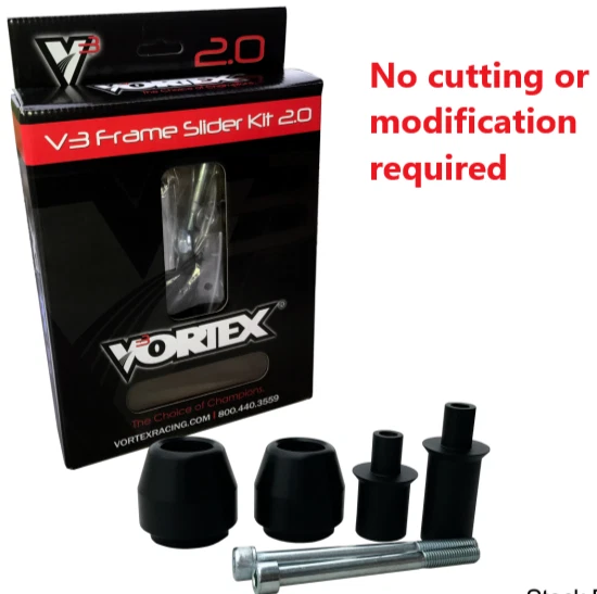 Kit deslizante de cuadro negro Vortex V3 2.0 2013-2018 ZX-6R ZX6R Ninja Kawasaki SR133 Foto 1 de 1