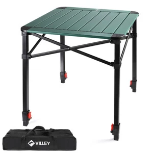 VILLEY Medium Folding Camping Square Table with Carry Bag Aluminum Square Table - Picture 1 of 8
