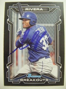 ALEXIS RIVERA signed ROYALS 2013 Bowman Breakouts baseball card AUTO Autographed