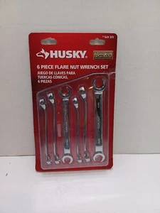 Husky 6 Piece Flare Nut Wrench Set SAE/MM Chrome Finish 9mmx 11mm to 13mm x 14mm - Picture 1 of 4