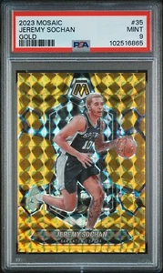 2023-24 Panini Mosaic #35 Jeremy Sochan/10 DORADO Prizm PSA 9 Como Nuevo Calificado SSP 🔥 - Imagen 1 de 2