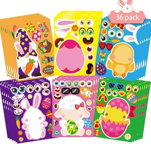 36 Sheet Easter Stickers for Kids,Easter Basket Stuffers,Make a Face - Picture 1 of 7