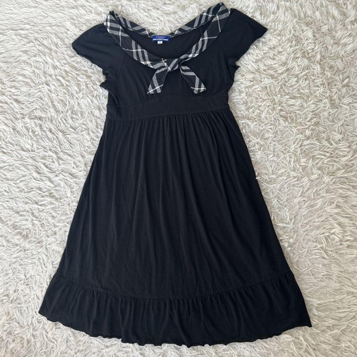 Abito Burberry Blue Label pezzo unico nero nastro fiocco UK38 Y2K