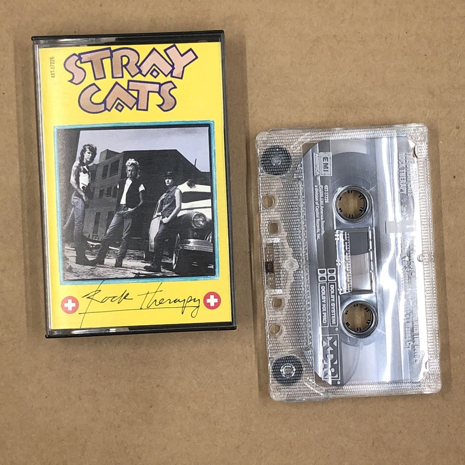 STRAY CATS Cassette Tape 80s Rockabilly ROCK THERAPY BRIAN SETZER Foto 1 de 4