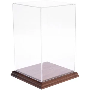 Plymor Clear Acrylic Display Case with Hardwood Base, 5" W x 5" D x 8" H - Picture 1 of 2