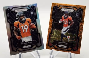 Marvin Mims 2023 Panini Prizm Rookie LOT (x2) Silver Variation & Lazer Prizm - Bild 1 von 5