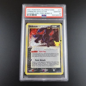 PSA 10 Umbreon Gold Star 17/17 Celebrations Holo Graded Pokemon Card - Picture 1 of 3