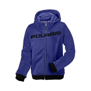 Polaris Youth Tech Full Zip Hoodie Soft Comfortable Fit Warm Fabric Blue/Black - Picture 1 of 2