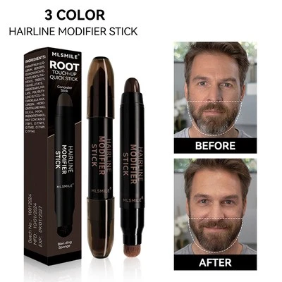 Crayon de Remplissage pour Cheveux Imperméable Double Extrémité pour Barbe et Co - Photo 1/4